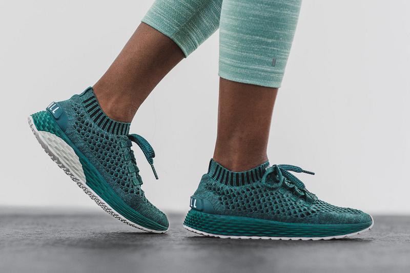 Deep / Turquoise Nobull Deep Teal Knit Runner Women's Running Shoes | CA H1724A